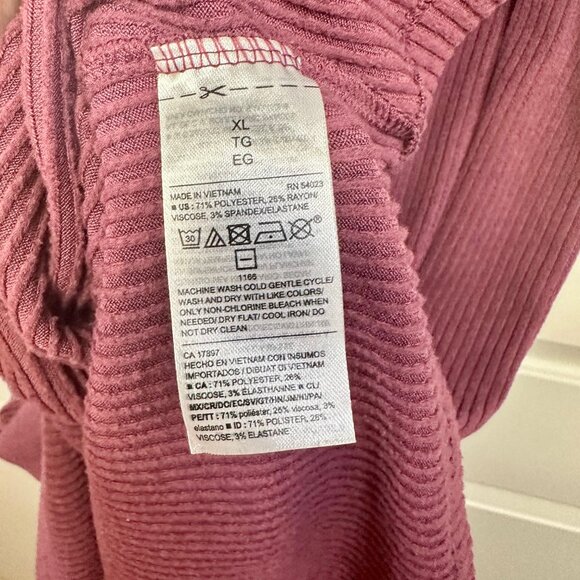 Burgundy Ribbed Knit V-Neck Short Sleeves Tie Waist Midi Dress XL - Picture 9 of 11